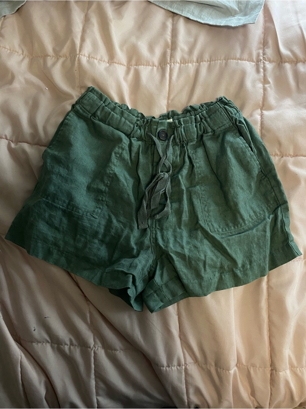 Women's Olive Green Drawstring chino Shorts